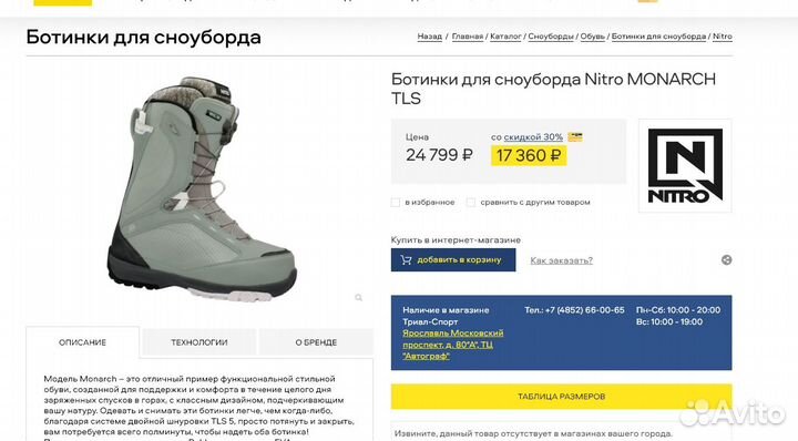 Ботинки для сноуборда Nitro monarch TLS