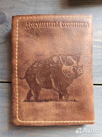 Охотничья обложка с тиснением