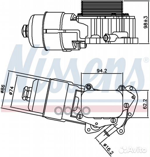 Кулер масл. peugeot bipper 08- 90703 Nissens