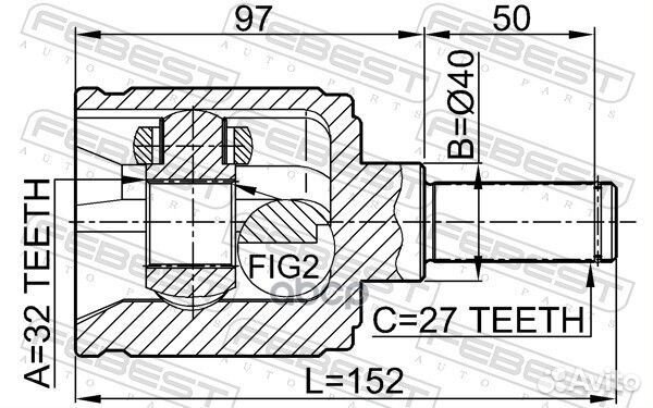 ШРУС внутренний левый 32x40x27 (honda accord CF