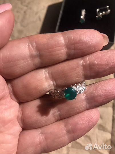 Серебряный комплект с ониксом