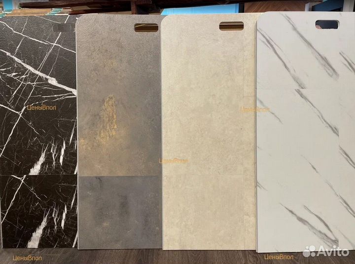 Кварцвиниловая плитка мрамор, бетон, камень