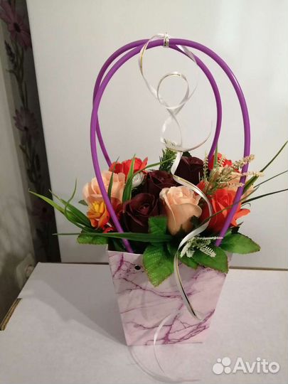 Букет из мыльных роз