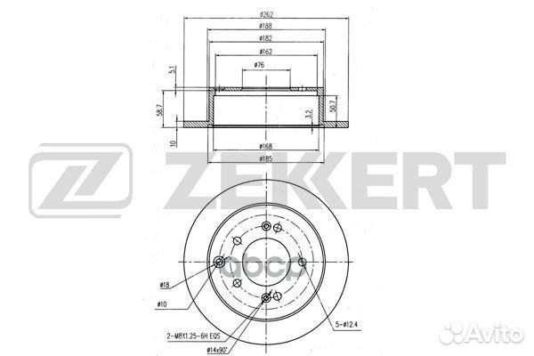 Диск тормозной BS5642 Zekkert