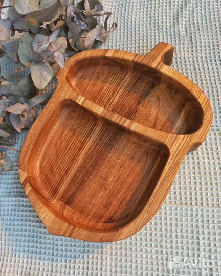 Менажница Желудь из натурального дерева дуб