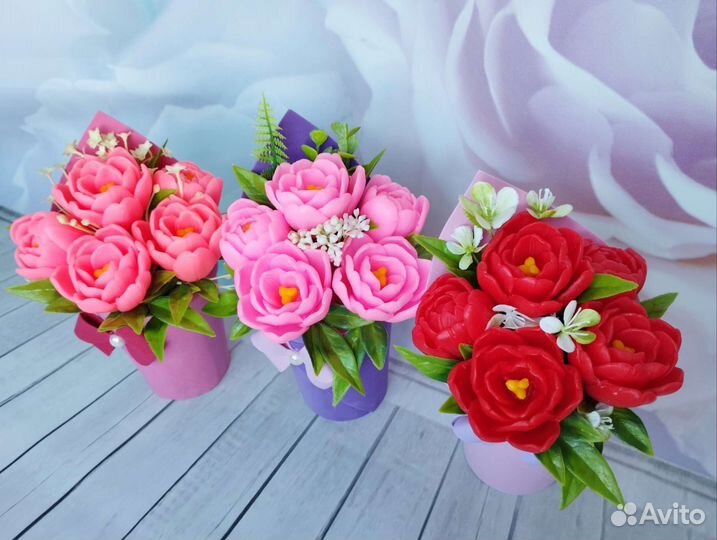 Букет тюльпанов из мыла