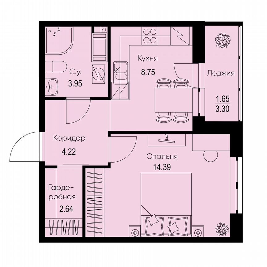 1-к. квартира, 35,6 м², 2/9 эт.