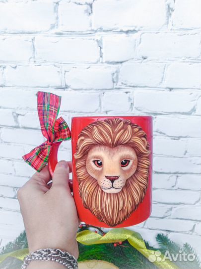 Львенок. Декор кружки из полимерной глины