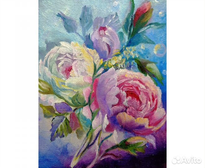 Картина цветы пионы 