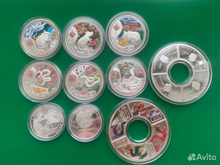 Монеты серебро 9999 конго niue острова кука