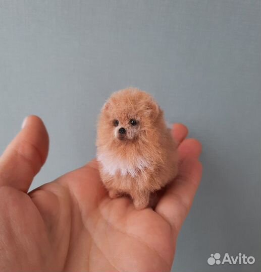 Игрушка ручной работы собака рыжий шпиц