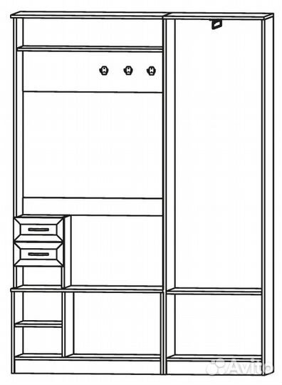 Прихожая софия-2 Анкор темный/Анкор белый црк.соф
