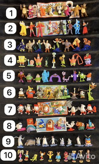 Полные серии киндер-сюрприз