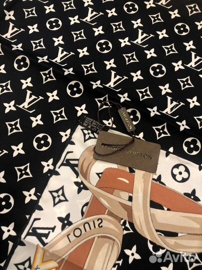 Шелковый платок louis vuitton черный