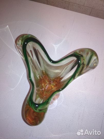 Ваза для цветов цветное стекло СССР