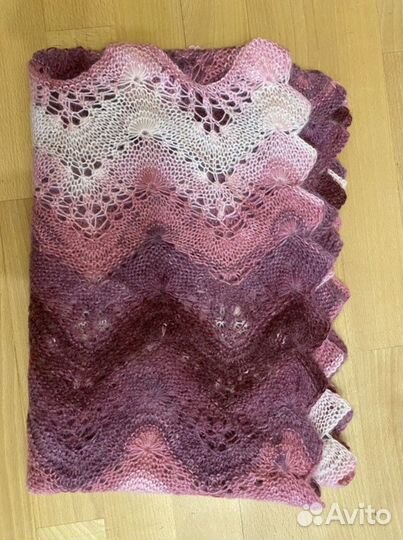 Платок шаль шерсть вязаный