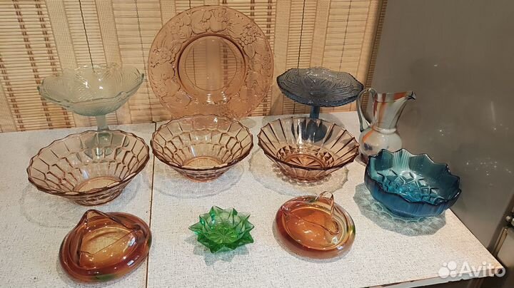 Конфетницы Салатники. Цветное стекло СССР