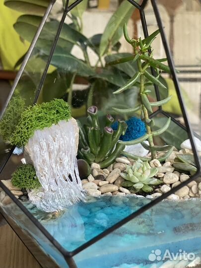 Флорариум со светящимся водоемом