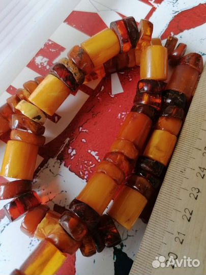 Янтарь винтаж бусы