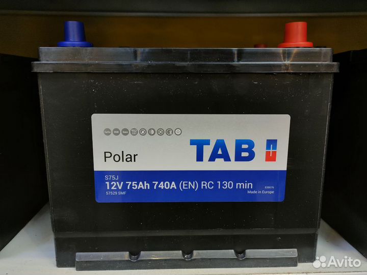 Аккумулятор Tab Asia 75 обратная полярность