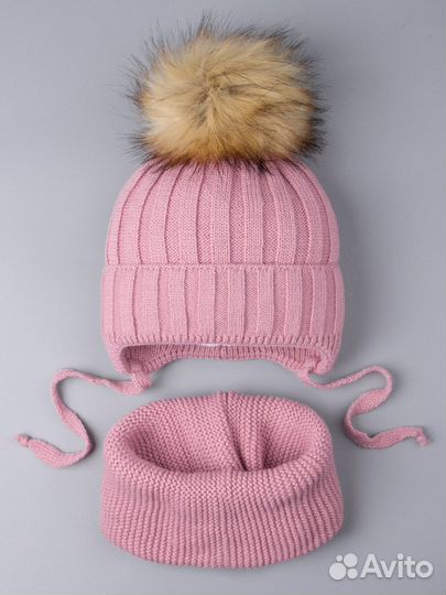 Новый зимний комплект шапка+снуд на утеплителе