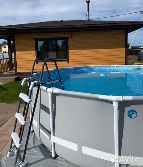 Каркасный бассейн 366 на 100 + Лестница