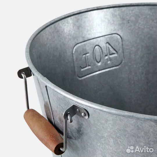 Ведро Икеа IKEA металлическое кашпо 40 л Грэслок