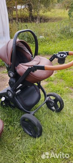 Коляска verdi 3 в 1 эко кожа коричневая