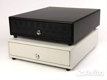 Денежный ящик механический белый/ черный