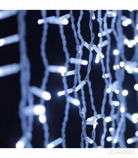 Гирлянда Уличная Бахрома, 5 на 0,5м Холодный белый