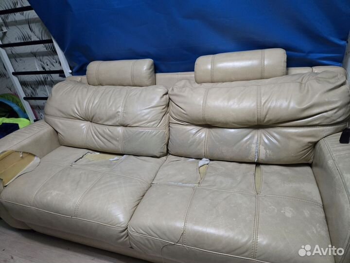 Диван Британика,кожа натур.,раскладной