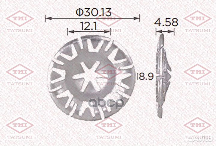 Клипса автомобильная упаковка 10 штук TJB1176