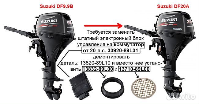 Увеличение мощности двигателя Suzuki DF 9.9 в 20лс