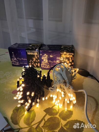 Гирлянда уличная, 100 Led, 10 м. мерцающие диоды