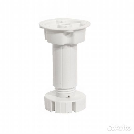 Ножка кухонная H100мм (регулируемая), пластик бел