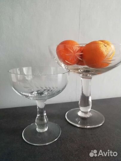 Тарелка для торта. Фужеры СССР