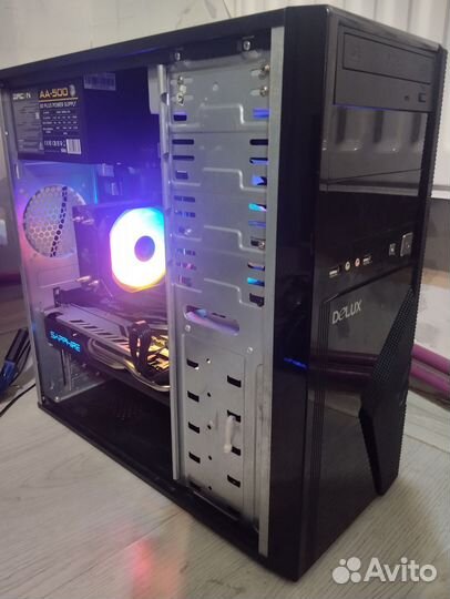 Игровой пк 8ядер 3.6ghz,16gb,rx570,ssd128gb,hdd500