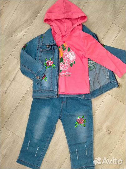 Джинсовый костюм для девочки 92