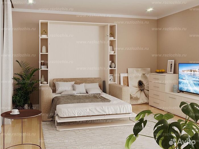 Шкаф-кровать с диваном для маленьких квартир