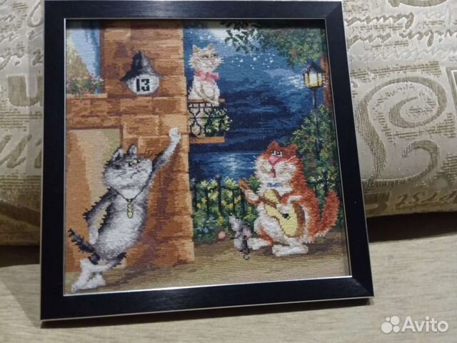 Картина вышитая Соперники