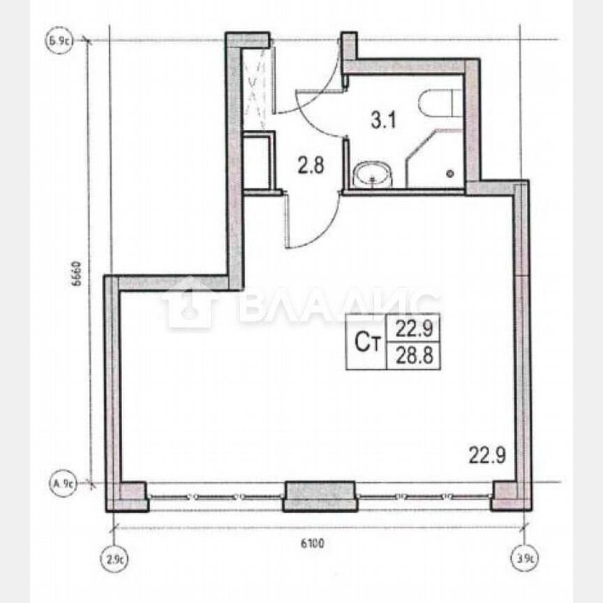 Апартаменты-студия, 28,8 м², 11/18 эт.