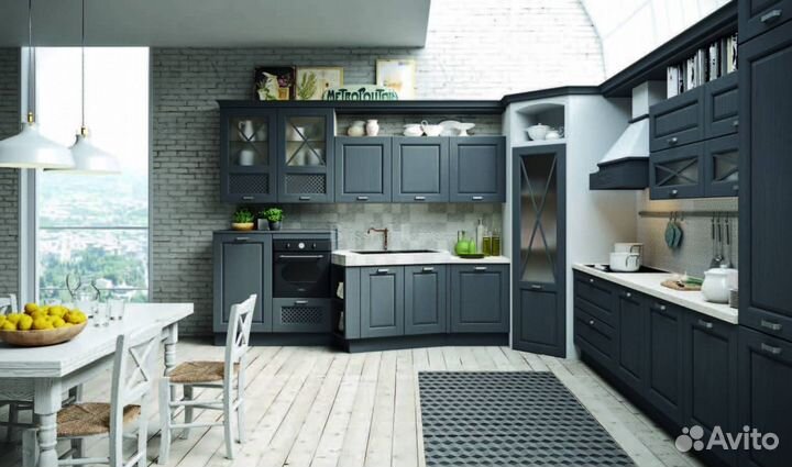 Кухня угловая темная