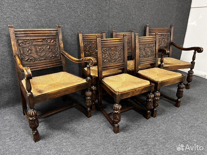 Старинный гарнитур из 2-х кресел и 4-х стульев