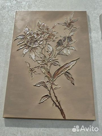 Интерьерная картина цветы текстурной пастой объявление продам