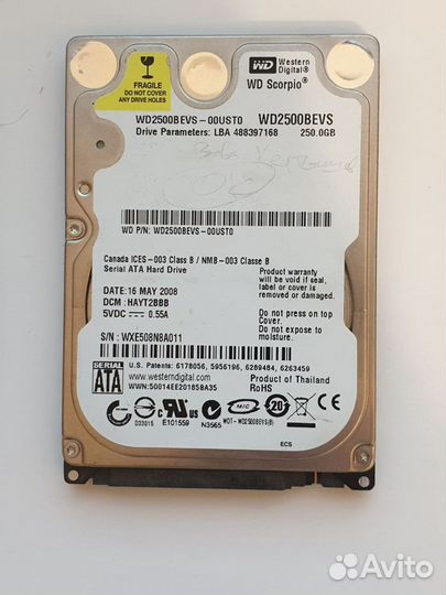 Жесткий диск WD 250gb