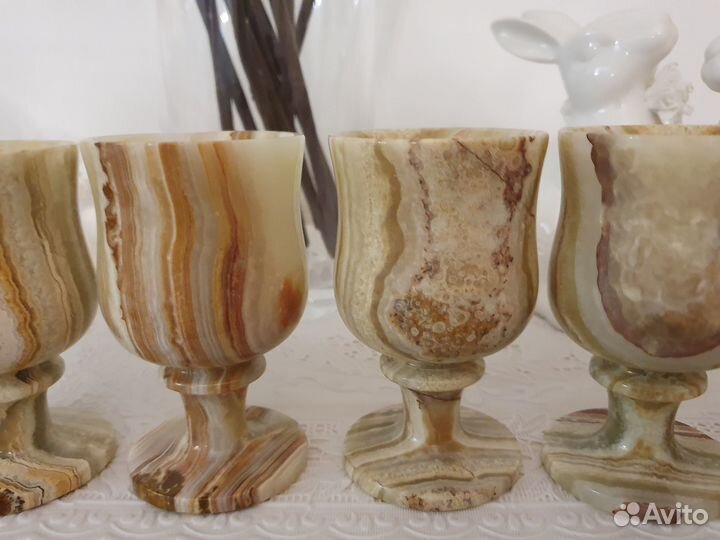 Бокалы для подарка из натурального камня