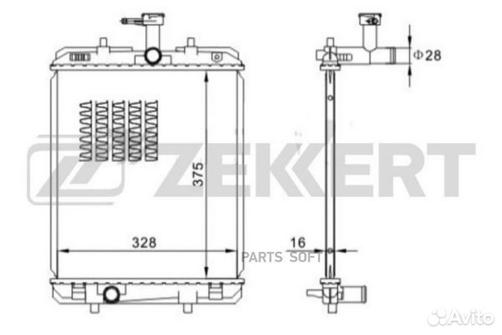 Радиатор охлаждения Пежо 107 05