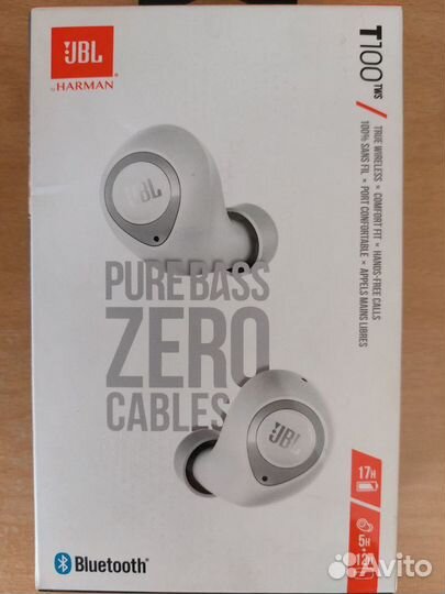 Беспроводные наушники JBL T100 TWS White
