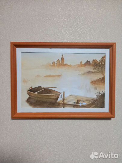 Картина в рамке под стеклом