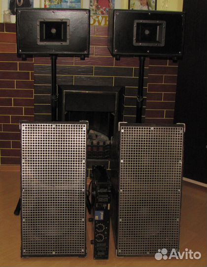 Колонки FA 2100W 4шт Рупоры Сабы Усилитель Стойки